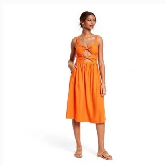 NWT Fe Noel X Target Double Cut Out Midi Dress - Picture 1 of 5